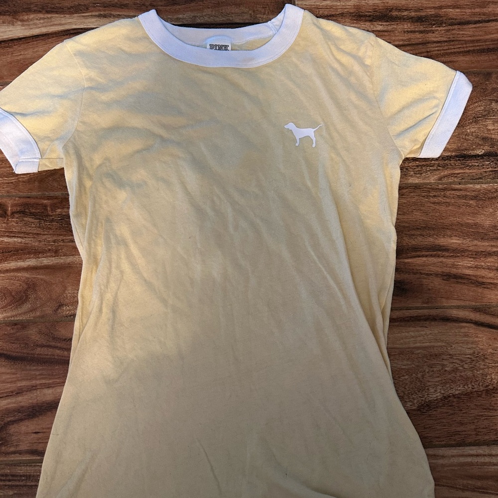 Victoria's Secret Yellow Tee with White Trim